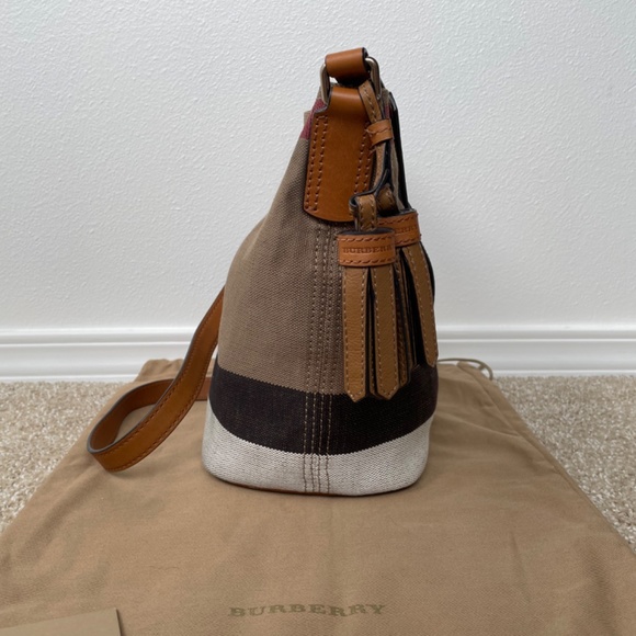 Burberry Ashby Handbag House Check Canvas with Leather Mini - Picture 5 of 10
